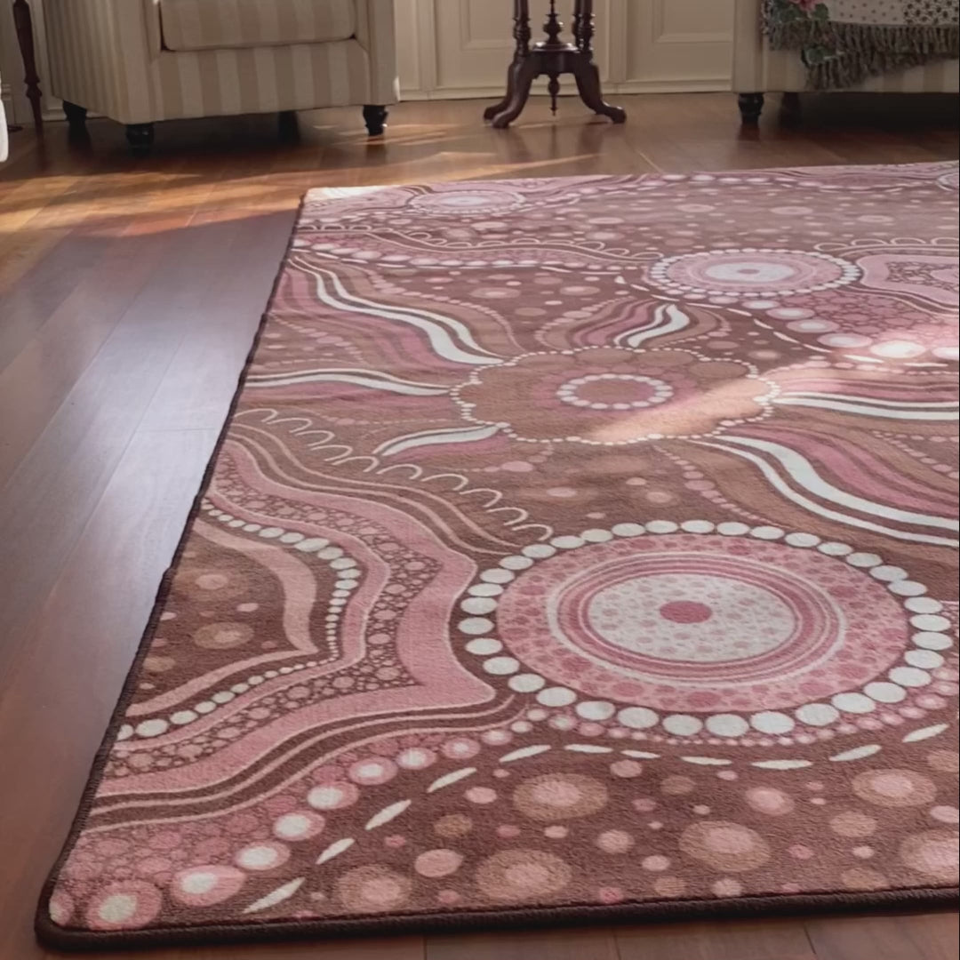 Load video: Bush Dreaming Indigenous Rug